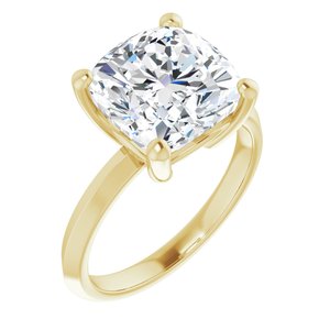 14K Yellow Gold 10 mm Cushion Ring Mounting