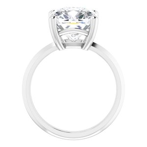 10K White Gold 10 mm Cushion Ring Mounting – image 3