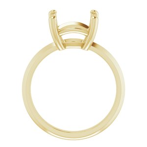 14K Yellow Gold 10 mm Cushion Ring Mounting – image 4