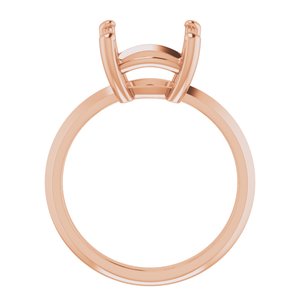14K Rose Gold 10 mm Cushion Ring Mounting – image 4