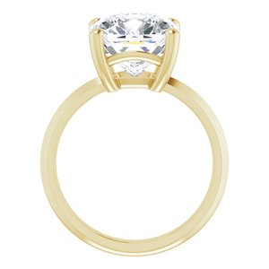 14K Yellow Gold 10 mm Cushion Ring Mounting – image 3