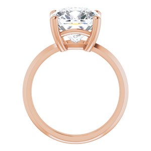 18K Rose Gold 10 mm Cushion Ring Mounting – image 3