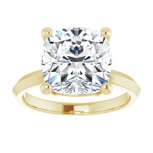 14K Yellow Gold 10 mm Cushion Ring Mounting – image 5