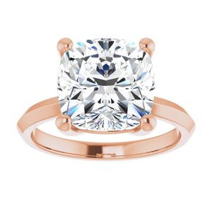 18K Rose Gold 10 mm Cushion Ring Mounting – image 5