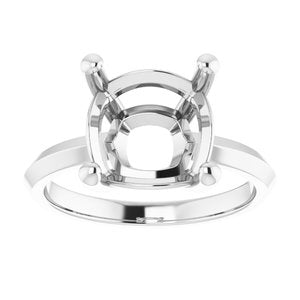 14K White Gold 10 mm Cushion Ring Mounting – image 6