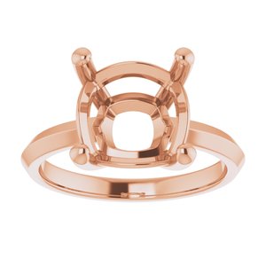14K Rose Gold 10 mm Cushion Ring Mounting – image 6