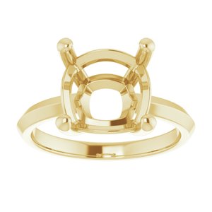 14K Yellow Gold 10 mm Cushion Ring Mounting – image 6