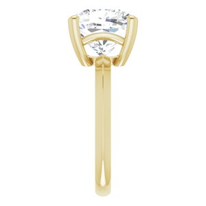 14K Yellow Gold 10 mm Cushion Ring Mounting – image 7