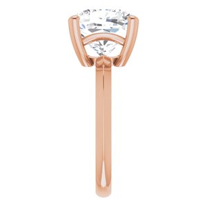 18K Rose Gold 10 mm Cushion Ring Mounting – image 7