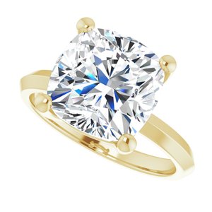 18K Yellow Gold 10 mm Cushion Ring Mounting – image 8