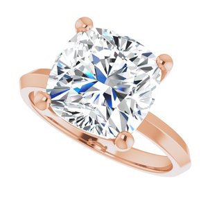 18K Rose Gold 10 mm Cushion Ring Mounting – image 8