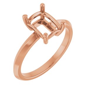 10K Rose Gold 8x6 mm Emerald Ring Mounting – image 2