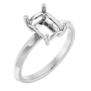 Continuum Sterling Silver 8x6 mm Emerald Ring Mounting – image 2