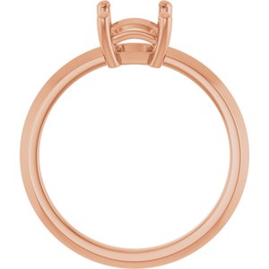 10K Rose Gold 8x6 mm Emerald Ring Mounting – image 4