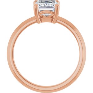 18K Rose Gold 8x6 mm Emerald Ring Mounting – image 3