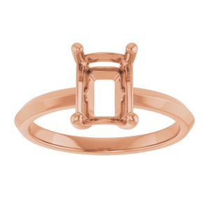 10K Rose Gold 8x6 mm Emerald Ring Mounting – image 6