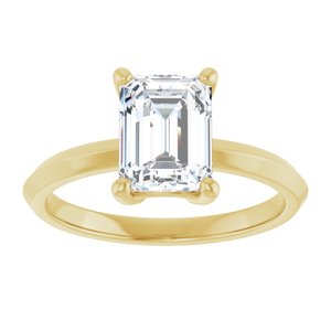 10K Yellow Gold 8x6 mm Emerald Ring Mounting – image 5