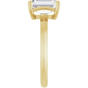 10K Yellow Gold 8x6 mm Emerald Ring Mounting – image 7