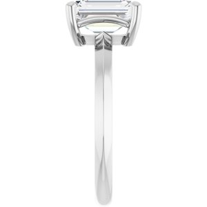 14K White Gold 8x6 mm Emerald Ring Mounting – image 7