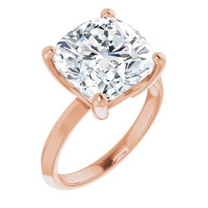 10K Rose Gold 11 mm Cushion Ring Mounting