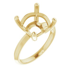 18K Yellow Gold 11 mm Cushion Ring Mounting – image 2