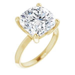 18K Yellow Gold 11 mm Cushion Ring Mounting