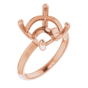 18K Rose Gold 11 mm Cushion Ring Mounting – image 2
