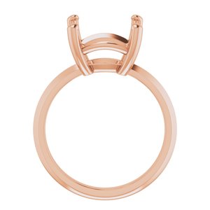 10K Rose Gold 11 mm Cushion Ring Mounting – image 4