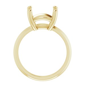 18K Yellow Gold 11 mm Cushion Ring Mounting – image 4
