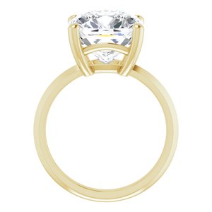 10K Yellow Gold 11 mm Cushion Ring Mounting – image 3