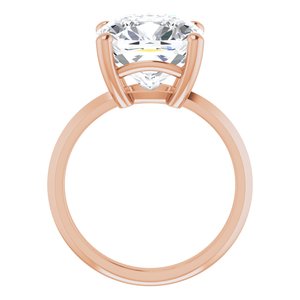 10K Rose Gold 11 mm Cushion Ring Mounting – image 3