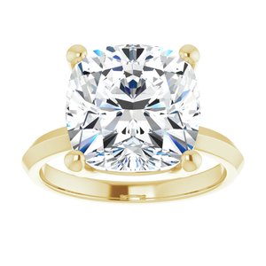 18K Yellow Gold 11 mm Cushion Ring Mounting – image 5