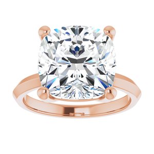 10K Rose Gold 11 mm Cushion Ring Mounting – image 5