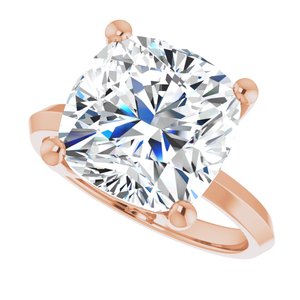 10K Rose Gold 11 mm Cushion Ring Mounting – image 8