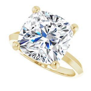 18K Yellow Gold 11 mm Cushion Ring Mounting – image 8