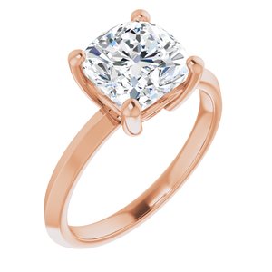 18K Rose Gold 8 mm Cushion Ring Mounting