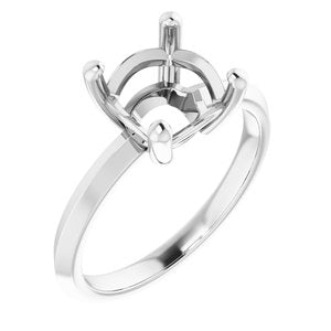 18K White Gold 8 mm Cushion Ring Mounting – image 2