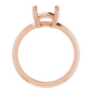 18K Rose Gold 8 mm Cushion Ring Mounting – image 4