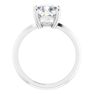 14K X1 White Gold 8 mm Cushion Ring Mounting – image 3