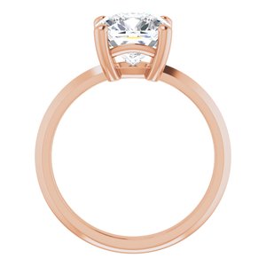 18K Rose Gold 8 mm Cushion Ring Mounting – image 3