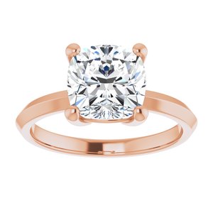 18K Rose Gold 8 mm Cushion Ring Mounting – image 5