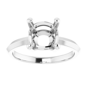 14K X1 White Gold 8 mm Cushion Ring Mounting – image 6