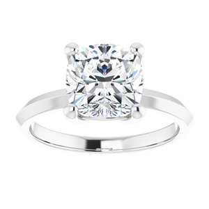 18K White Gold 8 mm Cushion Ring Mounting – image 5