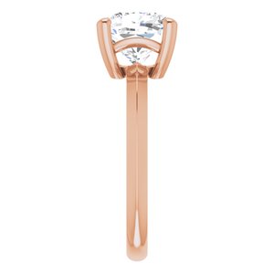 18K Rose Gold 8 mm Cushion Ring Mounting – image 7