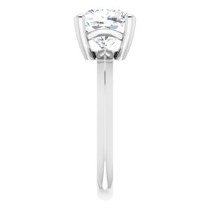 14K X1 White Gold 8 mm Cushion Ring Mounting – image 7