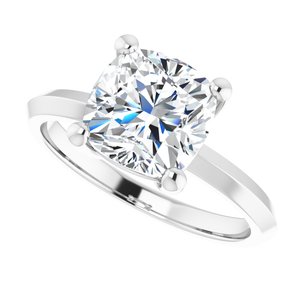 Continuum Sterling Silver 8 mm Cushion Ring Mounting – image 8