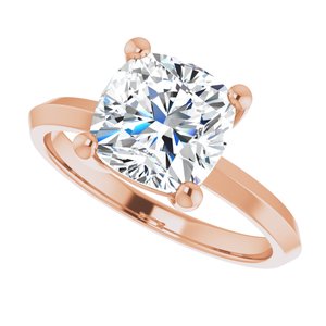 18K Rose Gold 8 mm Cushion Ring Mounting – image 8