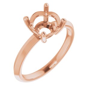 14K Rose Gold 8.2 mm Round Ring Mounting – image 2