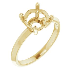 18K Yellow Gold 8.2 mm Round Ring Mounting – image 2