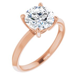14K Rose Gold 8.2 mm Round Ring Mounting